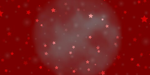 Light Red vector pattern with abstract stars.