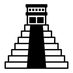Chichen Itza concept, Temple of Kukulcan El Castillo vector icon design, Mexican culture symbol on White background, Customs & Traditions Signs 