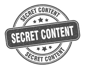 secret content stamp. secret content label. round grunge sign