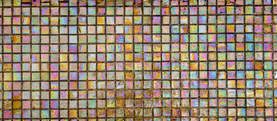 Fototapeta premium Abstract colourful tile mosaic in water. Top view. Tile texture. 