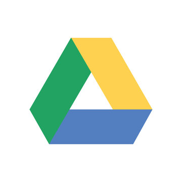 Google Drive Logo Icon, Flat Style