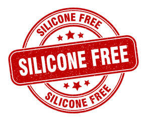 silicone free stamp. silicone free label. round grunge sign
