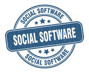 social software stamp. social software label. round grunge sign