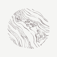 Circle woodcut natural pattern hand drawn vector illustration