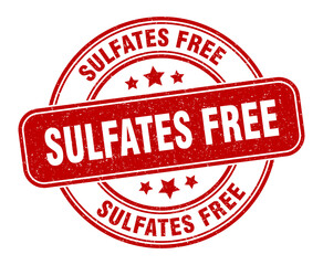 sulfates free stamp. sulfates free label. round grunge sign