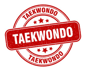 taekwondo stamp. taekwondo label. round grunge sign