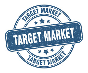 target market stamp. target market label. round grunge sign