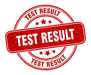 test result stamp. test result label. round grunge sign