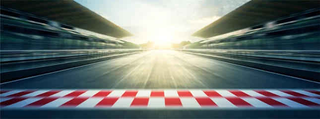 Peel and stick wall murals F1 Evening circuit motion blur road