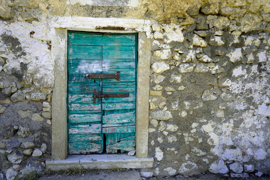 Old distressed Greek door 