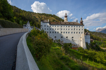 Fototapeta na wymiar The Benedictine Abbey of Monte Maria (Abtei Marienberg), Burgusio, Malles, South Tyrol, Italy