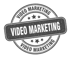 Fototapeta premium video marketing stamp. video marketing label. round grunge sign