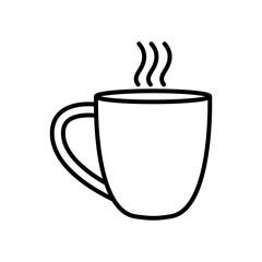 hot coffee mug icon, line style