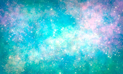 space light multicolor grunge starry retro watercolor background. blue, purple, green, pink shades.