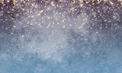 Fototapeta premium festive abstract background with bright shining stars, non-uniform blue background with spots. universal backdrop for banners, brochures, web. christmas holiday base