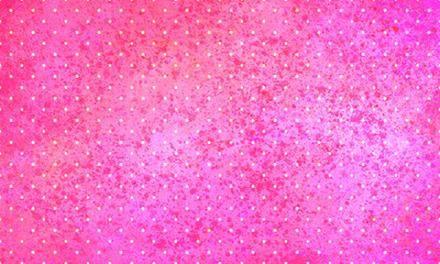 Cute pink magenta bright grunge polka dot background. Spotted background with blots and spots, old texture, with light polka dots. Cute bright background with mixing different colors