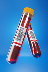 COVID-19 Blood test vials 3D Illustration
