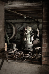 Rusty, Dirty Machinery In A Derelict Mill