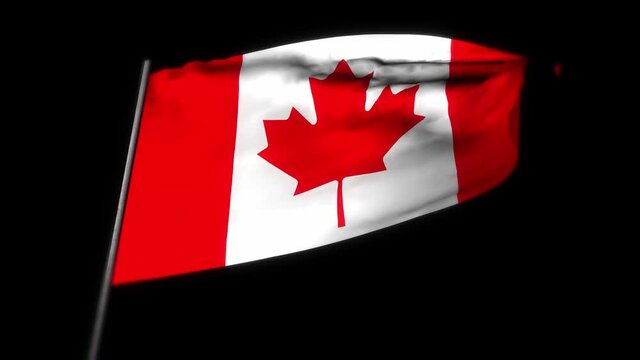 Canada flag , Realistic 3D animation of waving flag. Canada flag waving in the wind. National flag of Canada. seamless loop animation. 4K High Quality, 3D render