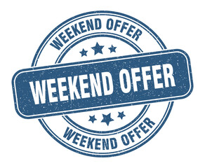 weekend offer stamp. weekend offer label. round grunge sign