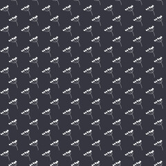 White berries pattern on a gray background. Vector illustration isolated on white background. For fabrics, packaging, scrapbooking and decor.