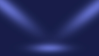 blue stage background with gradient light empty room for display your product.