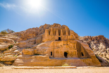 Landscape of The Obelisk Tomb in Petra,  Jordan