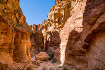 Landscape of The Siq Canyon, Petra, Jordan
