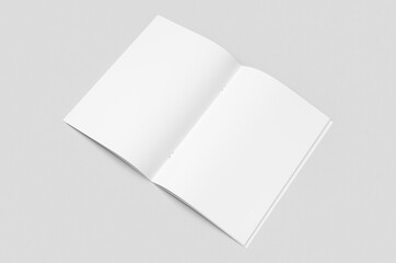 A4 portrait magazine, catalog mockup, saddle stitch, middle page.