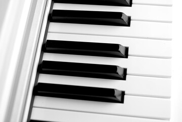 piano keys black white background