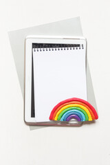 Rainbow, Thanks to NHS, Action to Support Doctors in Connection with the Coronavirus Pandemic, covid 19. National health system