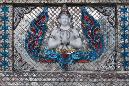 mosaic with a Buddhist deity