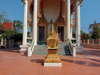 Church of Buddhist temple front place for ceremonies Buddhism Thai people.