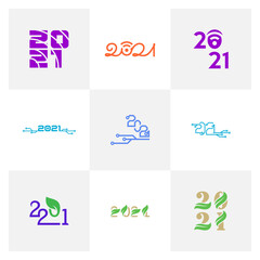 Set of 2021 logo vector template, Creative 2021 logo design concepts, Icon symbol, Happy new year logo