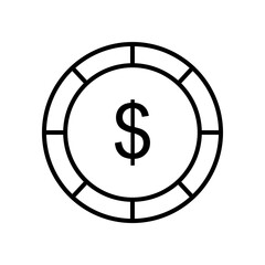 money coin icon, line style