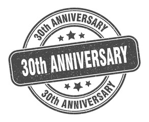 30th anniversary stamp. 30th anniversary label. round grunge sign