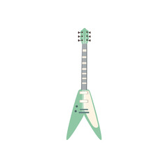 guitar electric fv instrument flat style icon vector design