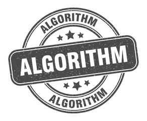 algorithm stamp. algorithm label. round grunge sign