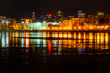 Fototapeta na wymiar Yekaterinburg.City center at night.