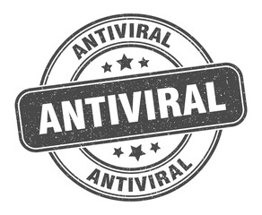 antiviral stamp. antiviral label. round grunge sign