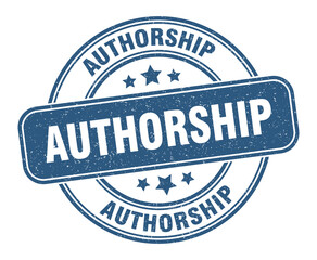 authorship stamp. authorship label. round grunge sign