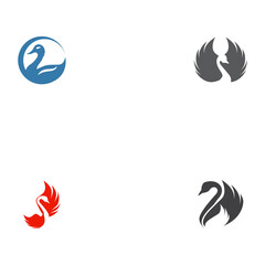 Set goose icon. flat illustration isolated sign symbol