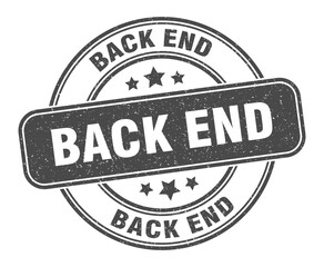 back end stamp. back end label. round grunge sign