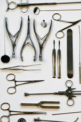 Otolaryngology tools, medical instruments for ENT specialist