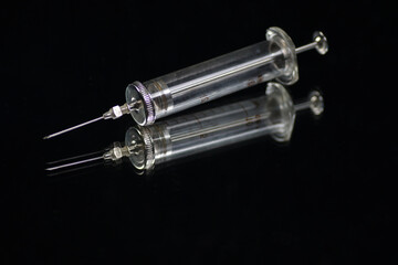 Glass syringe for injection in hospital