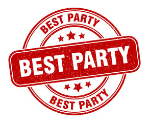 best party stamp. best party label. round grunge sign
