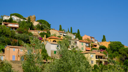 Fototapeta na wymiar Mediterranean village in south of France, Bormes les mimosas
