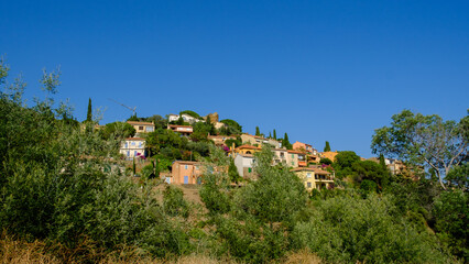 Fototapeta na wymiar Mediterranean village in south of France, Bormes les mimosas