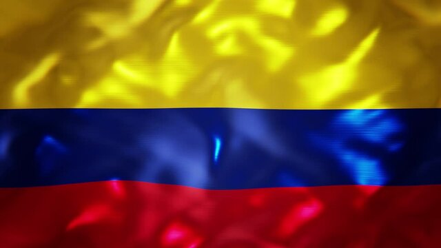 Realistic looping 3D animation of the national flag of Colombia rendered in UHD