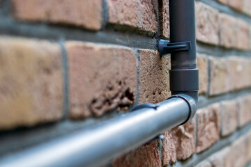 Une canalisation d'évacuation sur un mur de facade